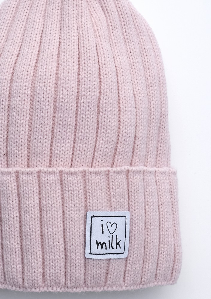 Winter knit powder pink beanie