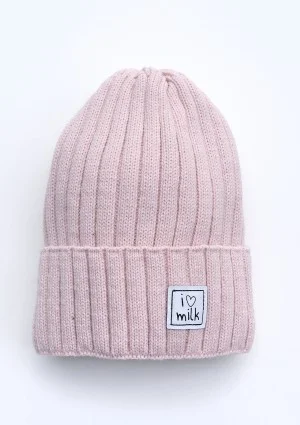 Winter knit powder pink beanie