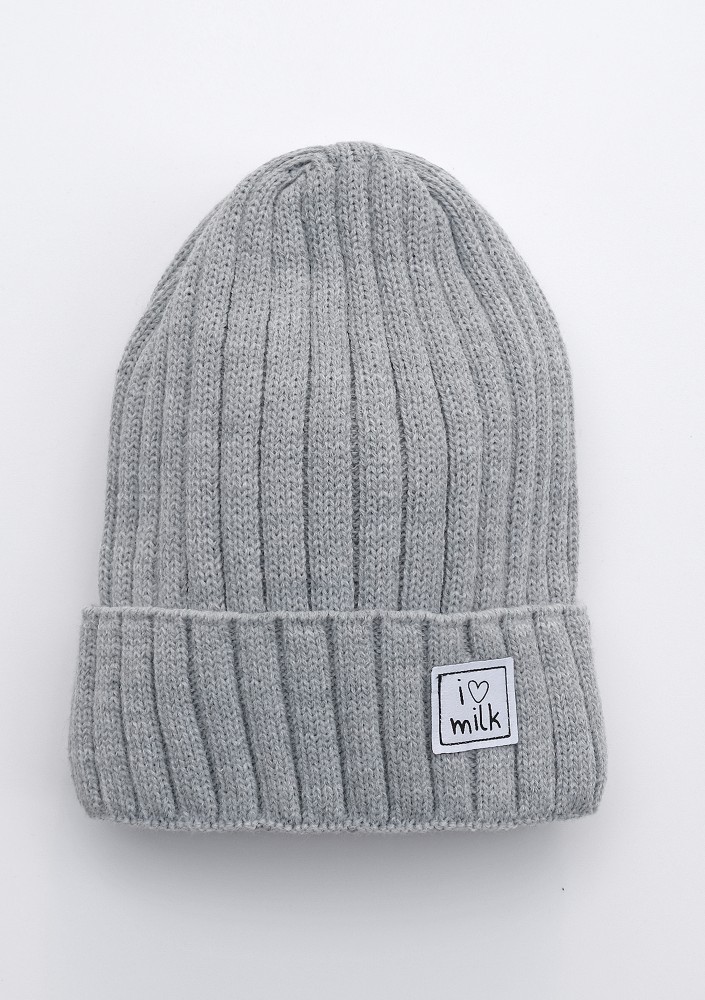 Winter knit grey beanie