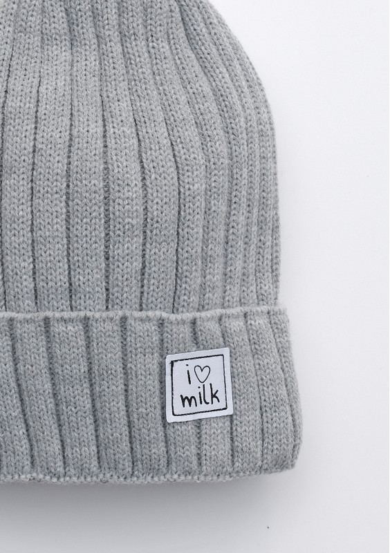 Winter knit grey beanie