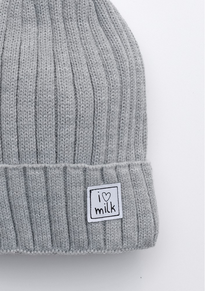 Winter knit grey beanie
