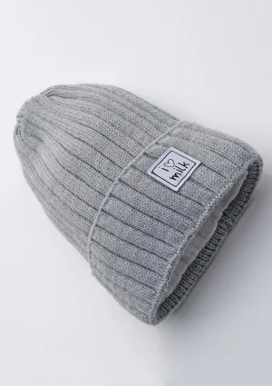 Winter knit grey beanie