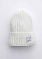 Winter knit ecru beanie