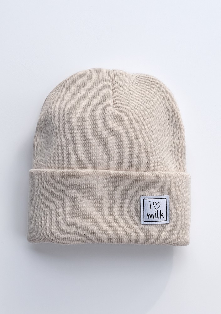 Winter beige kids beanie