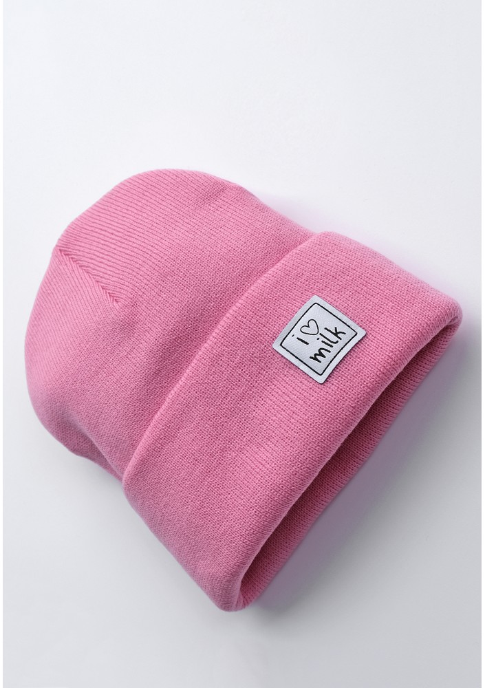 Winter pink kids beanie