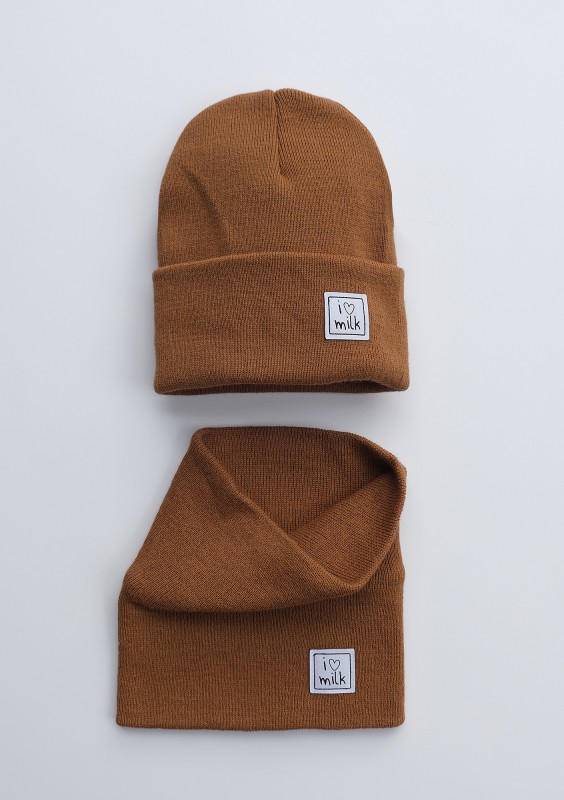 Winter caramel brown kids beanie