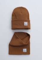 Knit caramel brown snood
