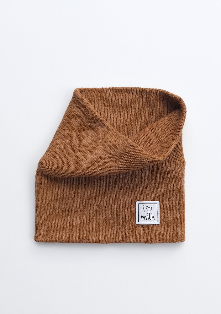 Knit caramel brown snood
