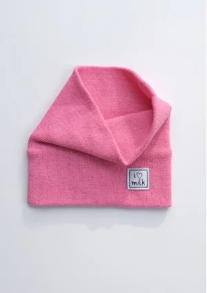 Knit pink snood