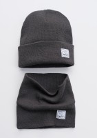 Knit pewter grey snood