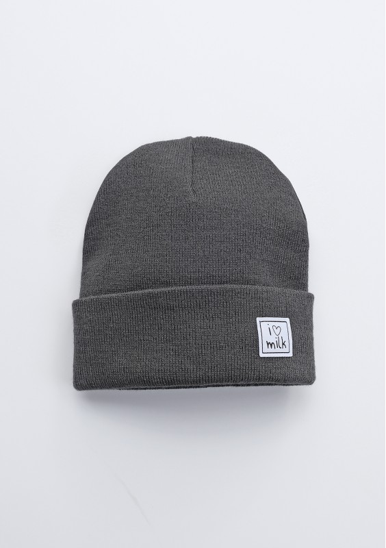 Winter pewter grey kids beanie