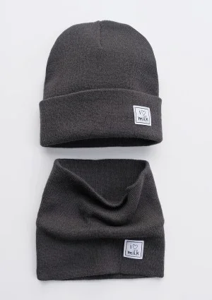 Winter pewter grey kids beanie