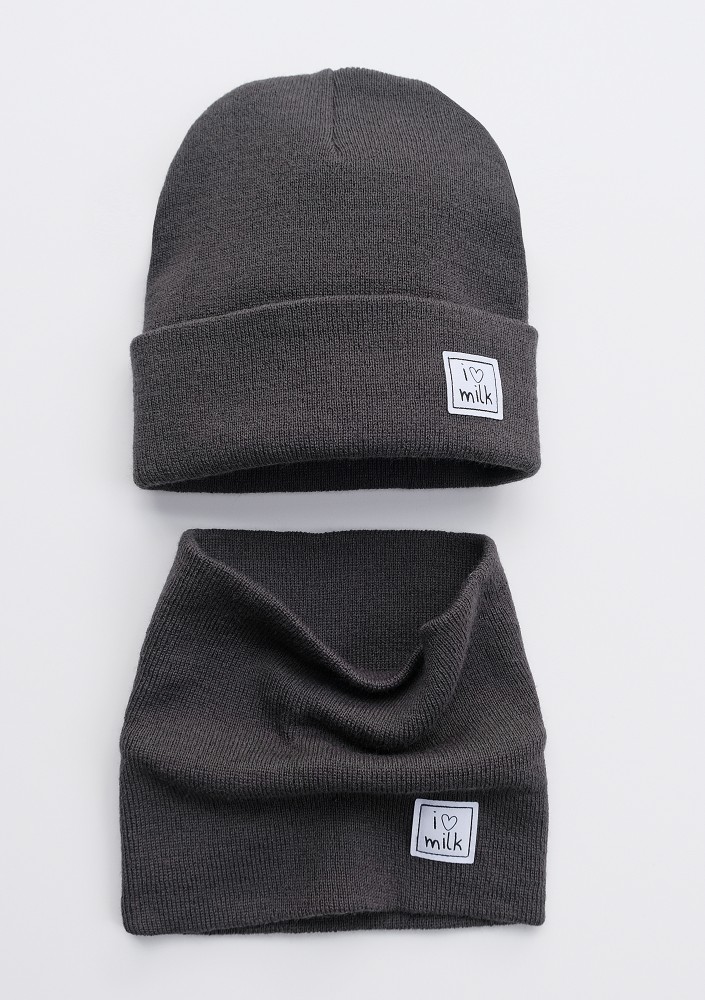Winter pewter grey kids beanie