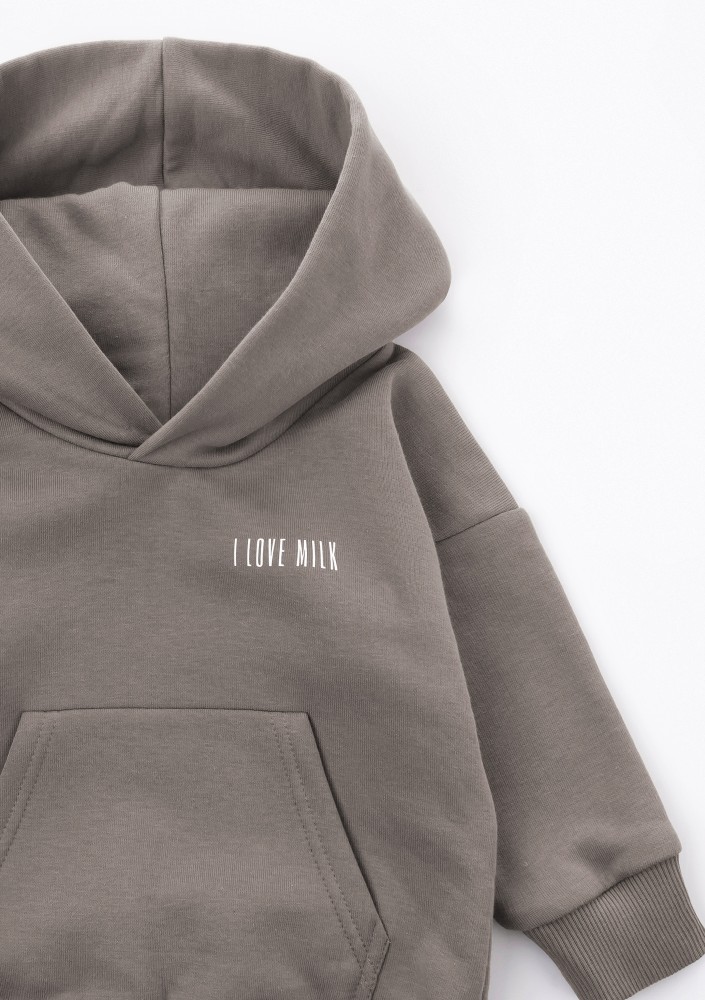 Pure - Bluza dziecięca z kapturem Simply Taupe