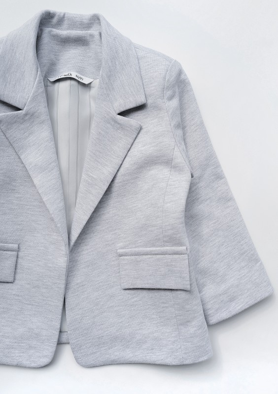 Light melange grey kids blazer