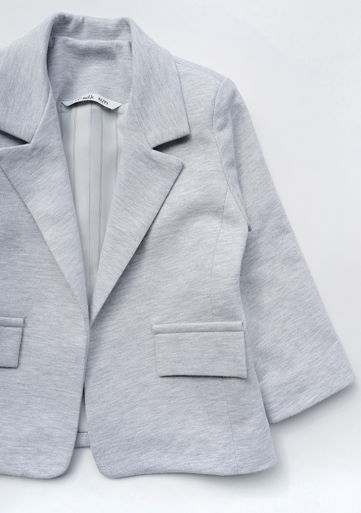 Light melange grey kids blazer