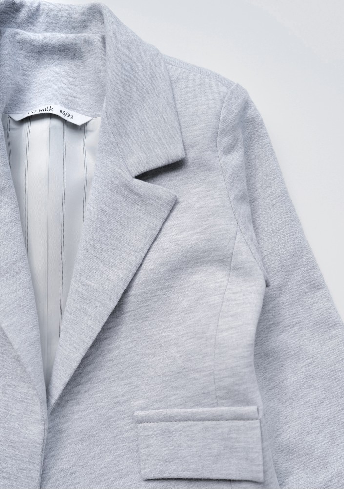 Light melange grey kids blazer
