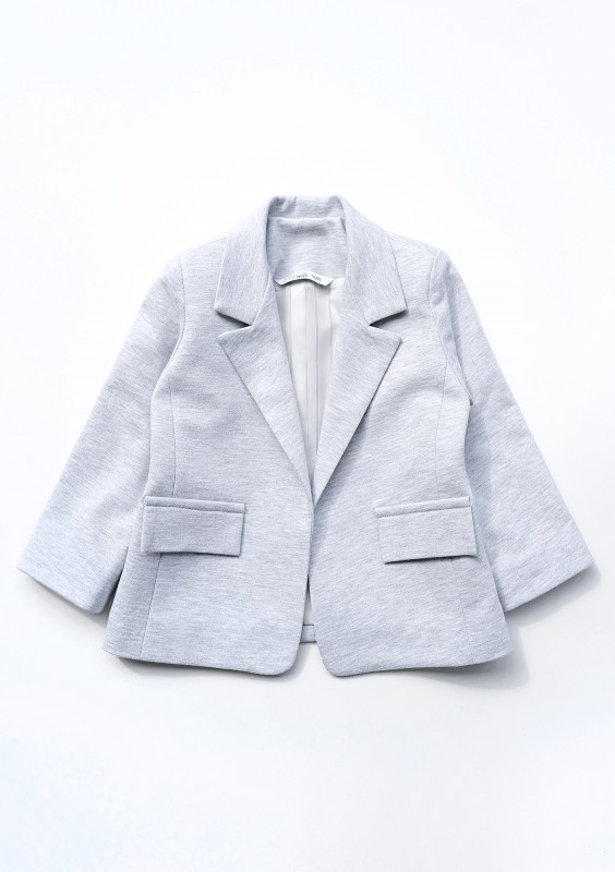 Light melange grey kids blazer