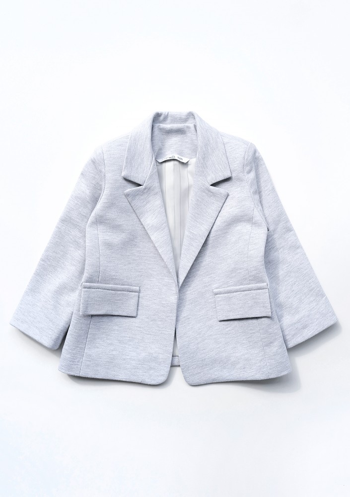 Light melange grey kids blazer