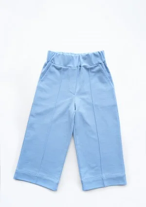 Loose light blue cotton kids pants
