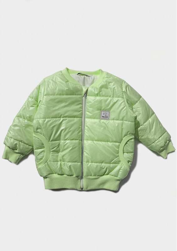 Pikowana kurtka bomber Limonkowa