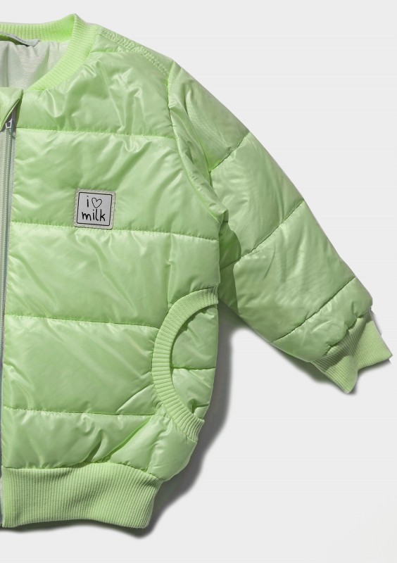 Pikowana kurtka bomber Limonkowa