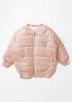 Powder pink quilted bomber jacket