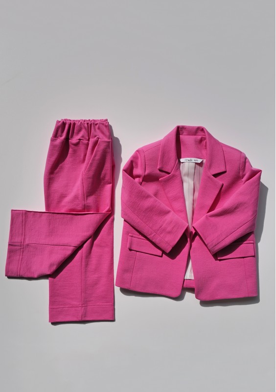 Loose fuxia pink cotton kids pants