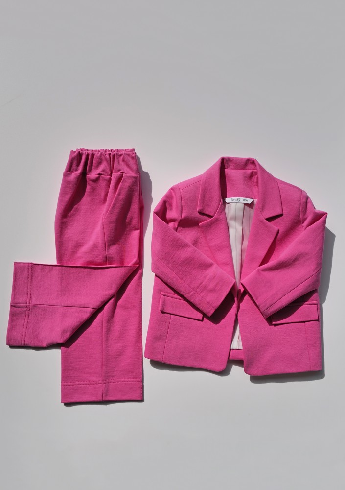 Loose fuxia pink cotton kids pants