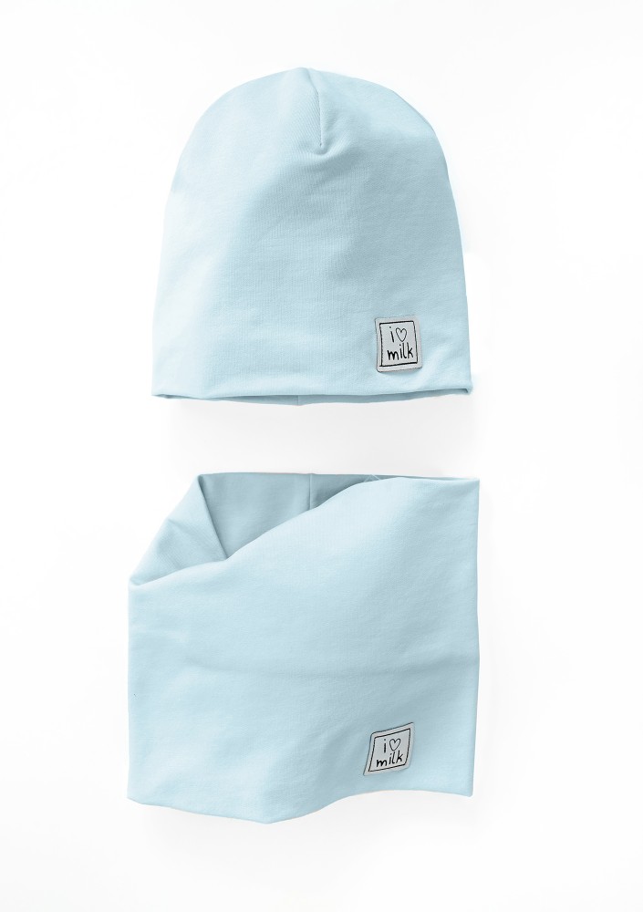 Powder pink cotton beanie and snood set