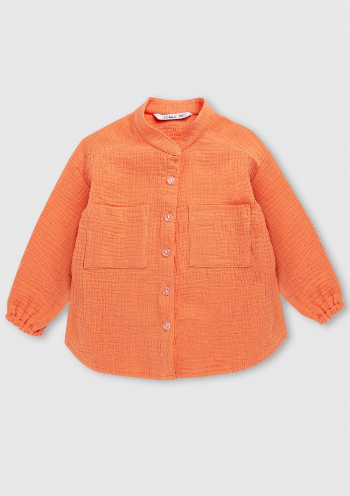 Apricot orange muslin kids shirt