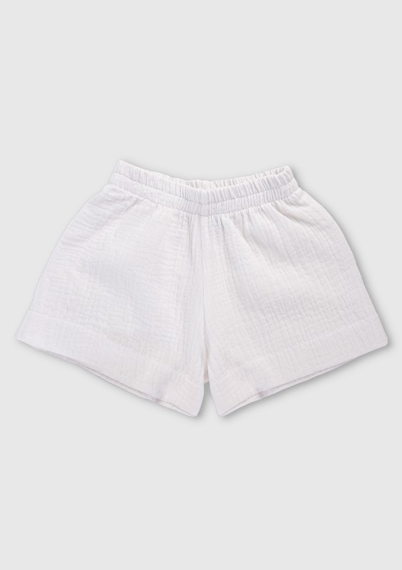 Palma - White muslin kids shorts