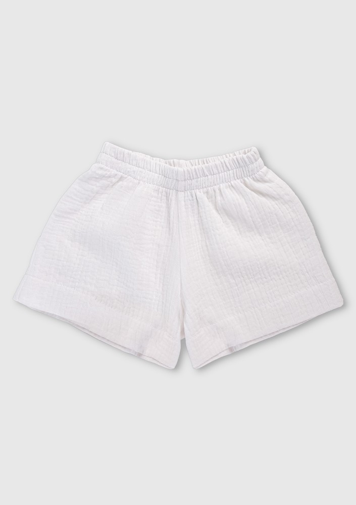 Palma - White muslin kids shorts