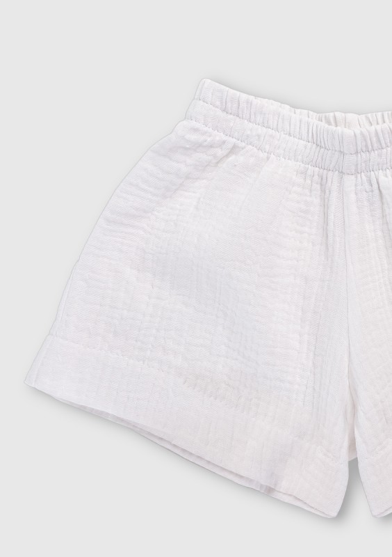 Palma - Szorty dziecięce z muślinu Białe