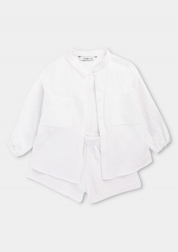Palma - White muslin kids shorts