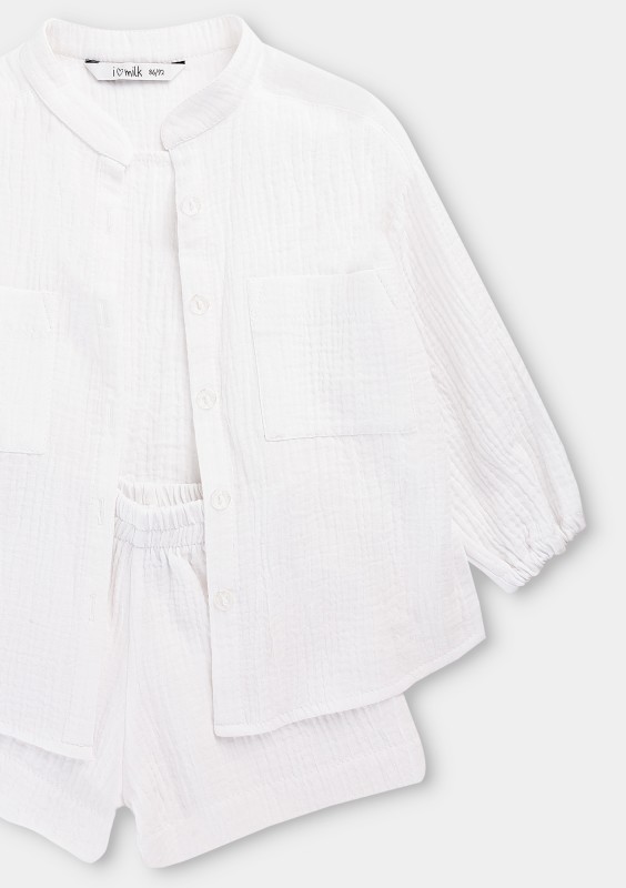 Palma - Szorty dziecięce z muślinu Białe