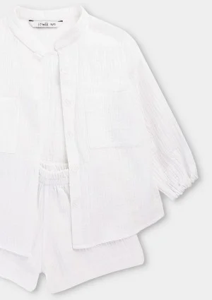 Palma - Koszula dziecięca z muślinu Biała