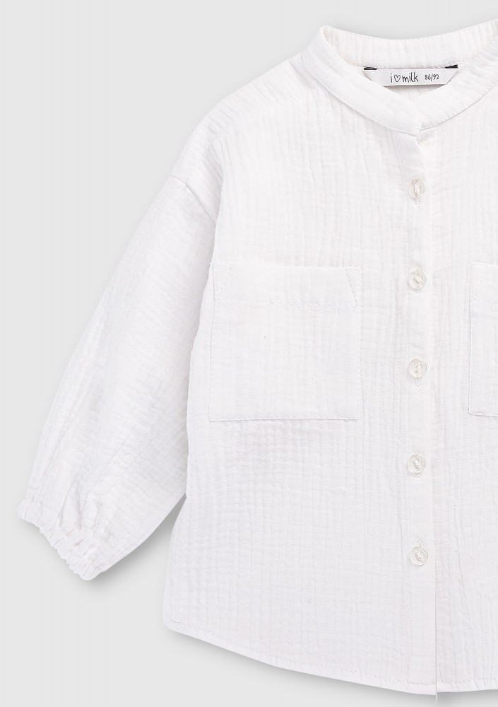Palma - White muslin kids shirt