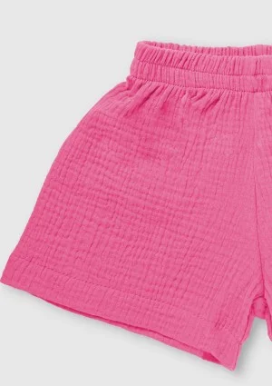 Palma - Pink muslin kids shorts