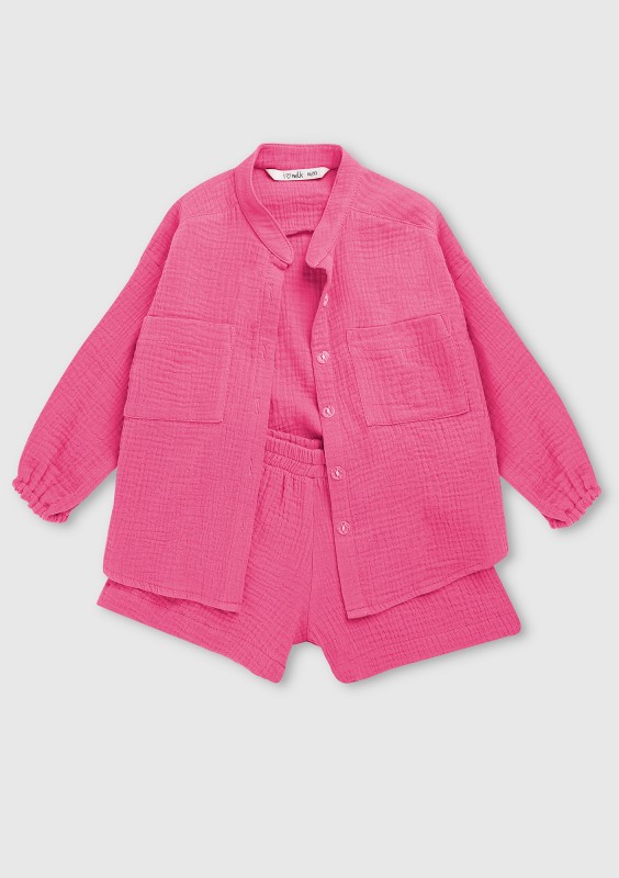 Palma - Pink muslin kids shirt