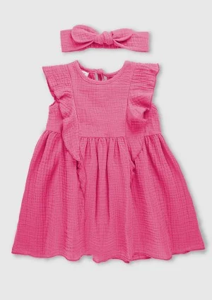 Pink muslin kids dress