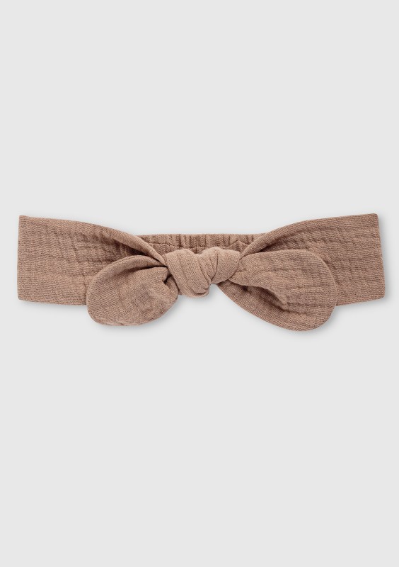 Opaska dziecięca z muślinu Beżowa