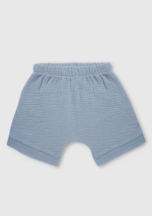 Light blue muslin kids shorts