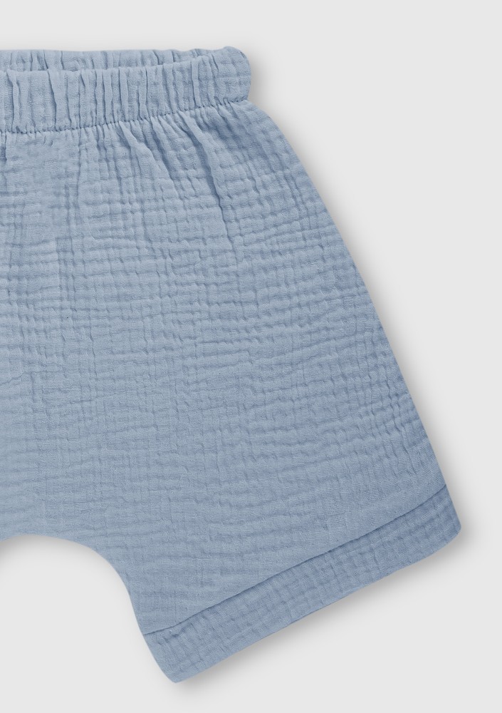 Light blue muslin kids shorts
