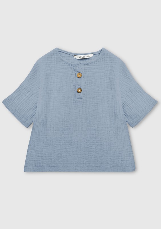 Light blue muslin kids T-shirt