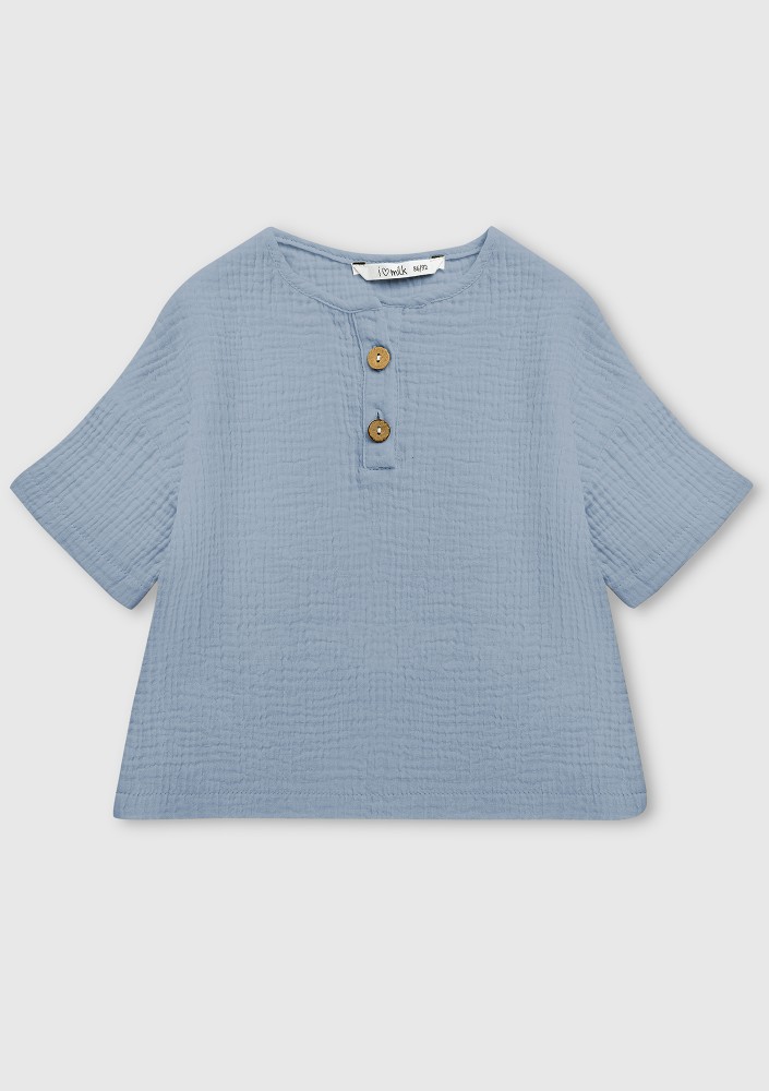 Light blue muslin kids T-shirt