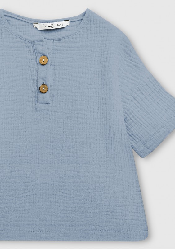 Light blue muslin kids T-shirt