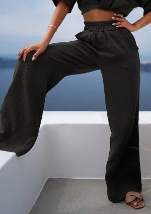 Thera - Black muslin pants
