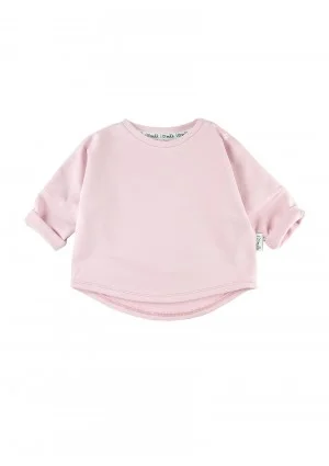 Powder pink basic kids sweatshirt