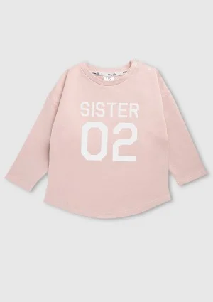Pudrowa bluza dziecięca "sister 02"